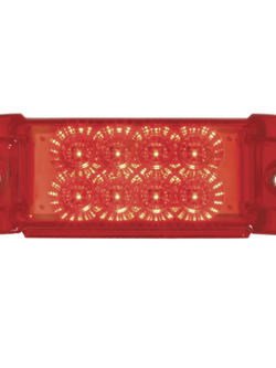 RECT. SPYDER RED/RED 8-LED MARKER SEALED LIGHT