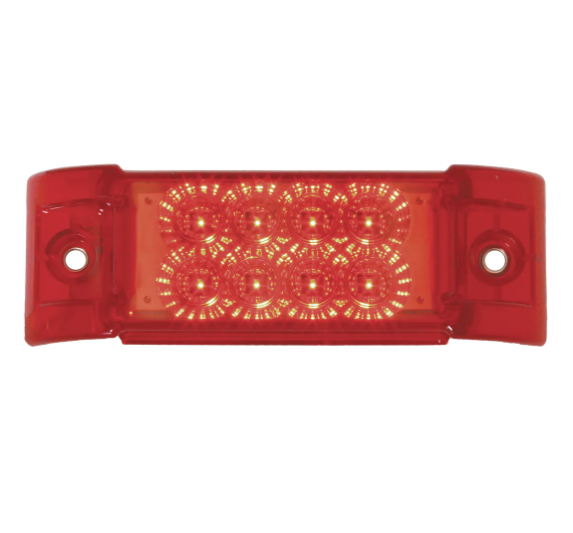 RECT. SPYDER RED/RED 8-LED MARKER SEALED LIGHT