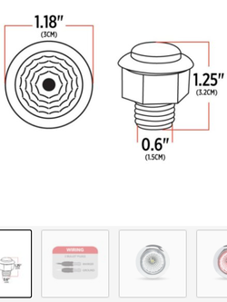 MINI LED DOTS CLEAR / RED .75" DIA W/ NUT