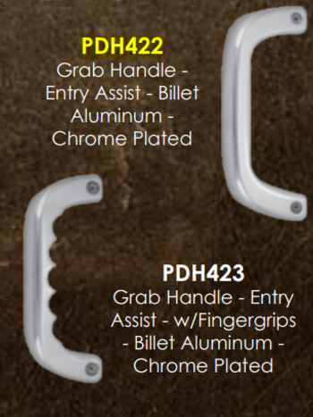 GRAB  HANDLE W/ FINGER GRIPS CHROMED BILLET ALUMINUM EACH
