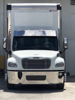 VALLEY CHROME BUMPER FL BUSINESS CLASS 20'' S/S M2-106 PLAIN 2011 W/ CUSTOM CENTER CUTOUT HOLE, NO TAG HOLES