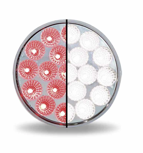 LED 4" DUAL GENERATION REVOLUTION RED WHITE TAIL LIGHT, STOP, TURN, BACK UP