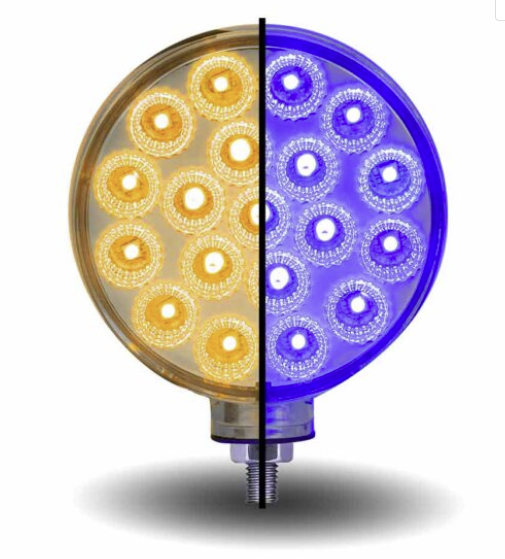 LOLLYPOP FLEET STYLE BLUE AMB W/CHR EDGE & 38 DIO