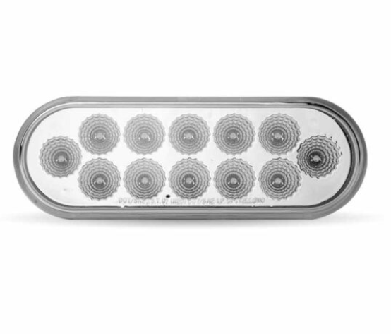 LED LIGHT OVAL DUAL AMBER & AMBER STROBE 12 DIODES