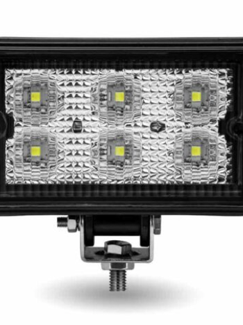 4" x 6" Rectangular Heavy Duty LED Work Light - Flood Beam - 600 Lumens (6 Diodes)