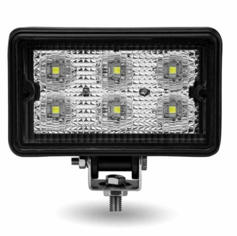 4" x 6" Rectangular Heavy Duty LED Work Light - Flood Beam - 600 Lumens (6 Diodes)