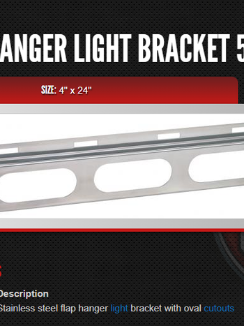 BRACKET S/S FOR MUDFLAP HOLDERS W/ 3 OVAL LIGHT H