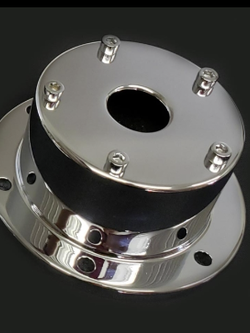 CHROME HUB CAP OEM STYLE W/ SCREWS - SET OF 2