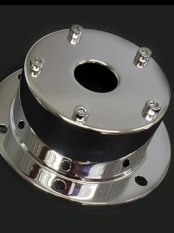 CHROME HUB CAP OEM STYLE W/ SCREWS - SET OF 2