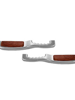 PB DOOR HANDLE CHROME CHROME & ROSEWOOD