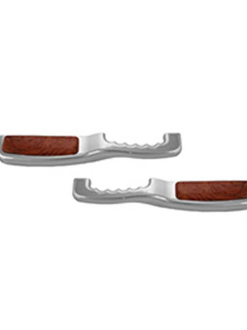 PB DOOR HANDLE CHROME CHROME & ROSEWOOD