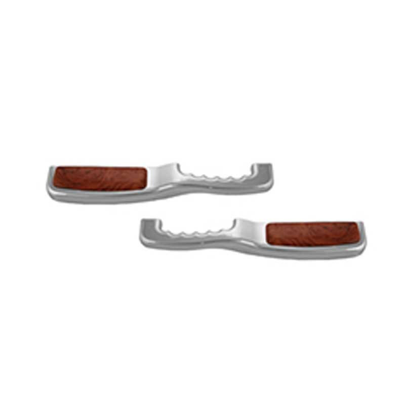 PB DOOR HANDLE CHROME CHROME & ROSEWOOD