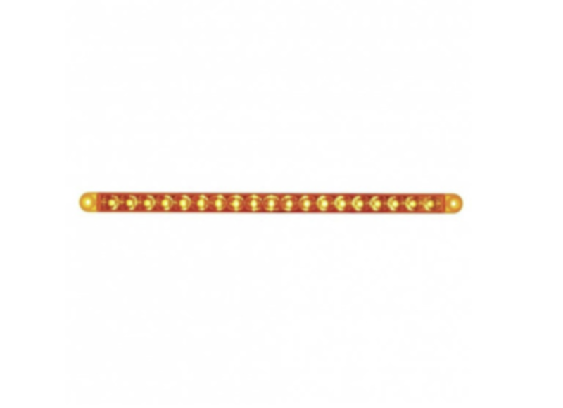(BULK) 19 AMBER LED 12" P/T/C REFLECTOR LIGHT BAR - AMBER LENS