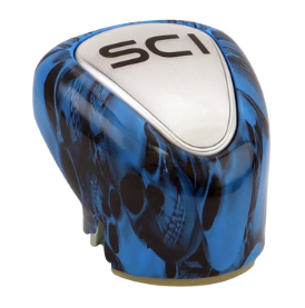 GEARSHIFT KNOB BIG SKULLS BLUE (13/15/18)