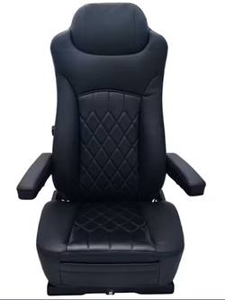 SEAT W/O BASE, FAUX LEATHER, BLACK/BLACK, MANUAL LUMBAR SUPPORT, ADJUSTABLE ARMREST