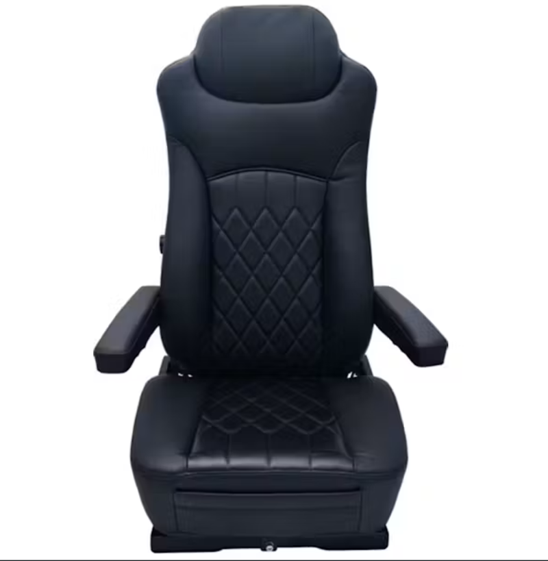 SEAT W/O BASE, FAUX LEATHER, BLACK/BLACK, MANUAL LUMBAR SUPPORT, ADJUSTABLE ARMREST