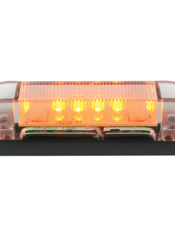 4"L THIN LINE AMBER/CLEAR 6 LED WIDE ANGLE MARKER LIGHT