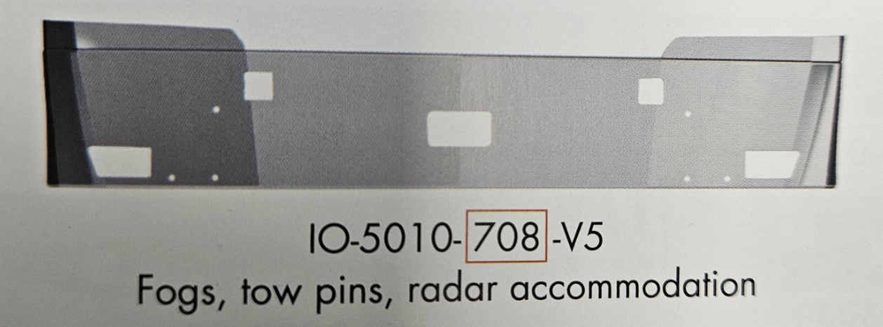 VALLEY CHROME BUMPER WEST STAR 16'' 5700XE 2015+ TOW & FOG & RADAR