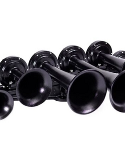 ORIGINAL SUPER TRAIN HORN 6 BELL HORIZONTAL BLACK