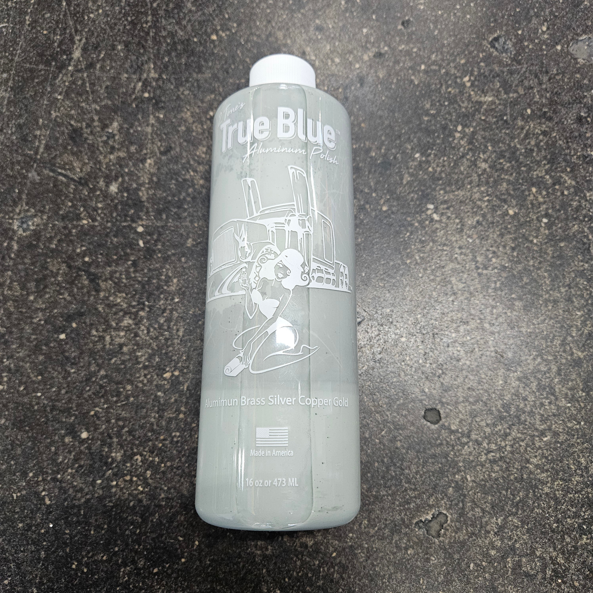 TRUE BLUE GRAY - ALUMINUM POLISH 16OZ EA (600 GRIT SANDPAPER)