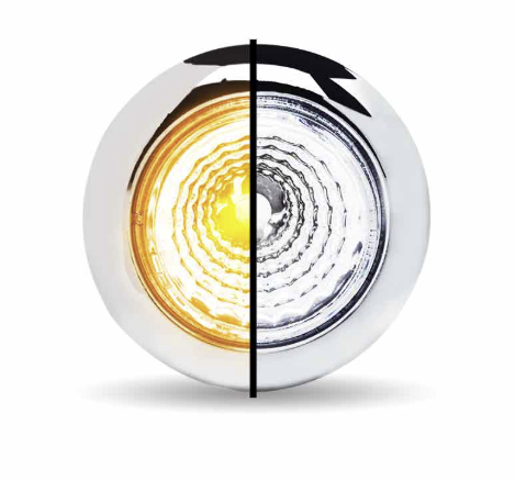 MINI LED DOTS DUAL REV AMB/WHT .75" DIA W/ NUT