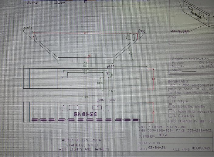 VALLEY CHROME BUMPER FORD AEROMAX 18'' CHROME W/ TOW  HLS & LETTERING