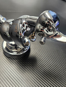 HOOD ORNAMENT ANGRY DUCK CHROME SOLID ALUMINUM - MAY BE USED AS HOOD PULL HANDLE