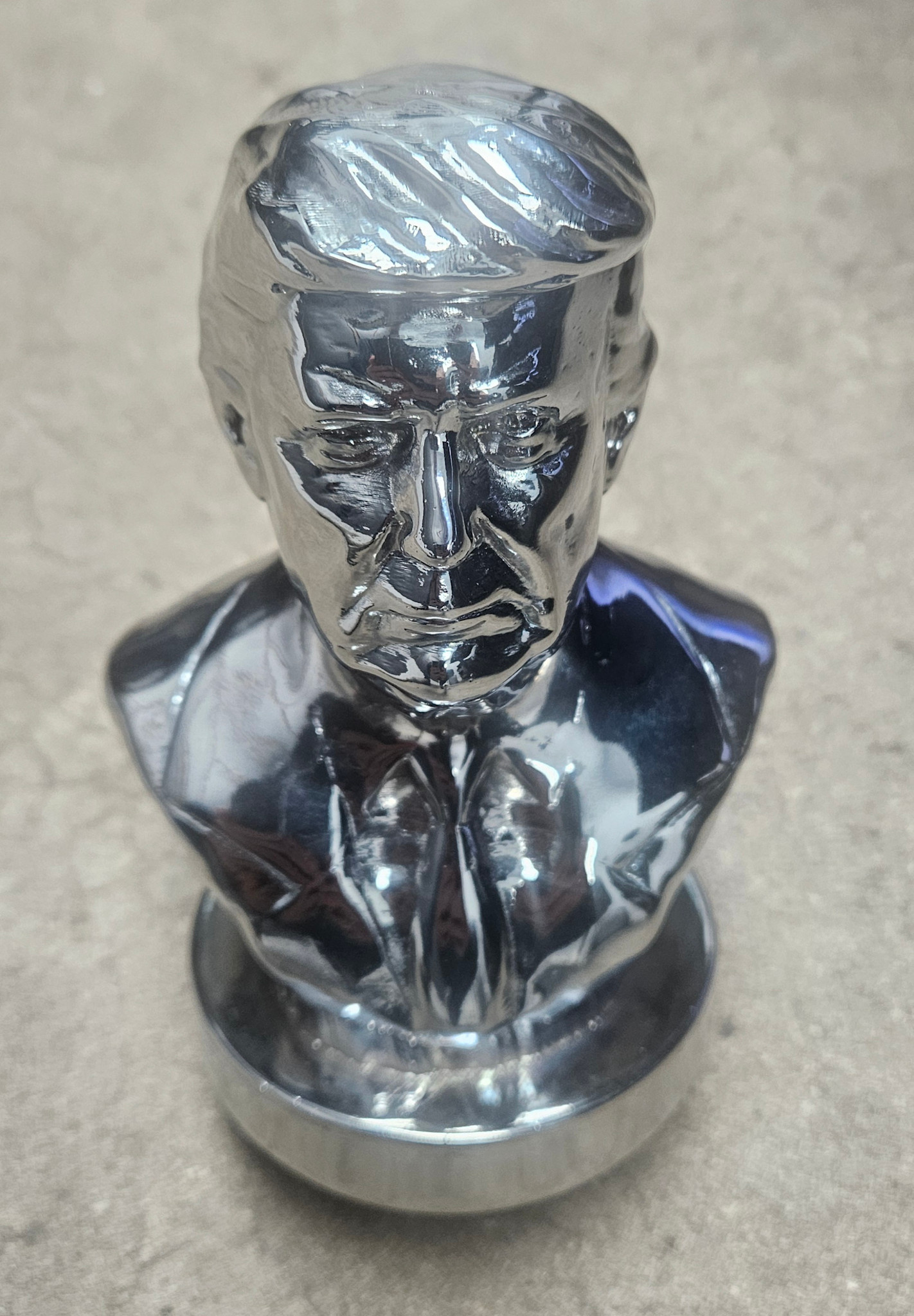 HOOD ORNAMENT 47TH PRESIDENT DONALD TRUMP - SOLID ALUMINUM - MAY BE USED AS HOOD PULL HANDLE