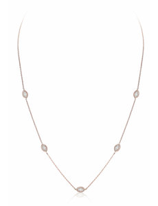 LISA NIK 18K YG 5 DIAMOND DOT MARQUISE NECKLACE W/ .61 CTS