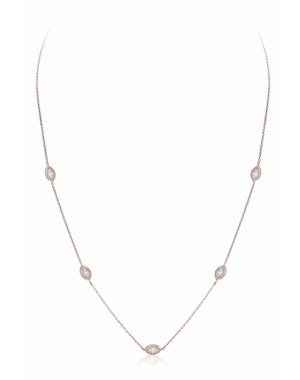 LISA NIK 18K YELLOW GOLD .61 CTS MARQUISE DIAMOND DOT NECKLACE