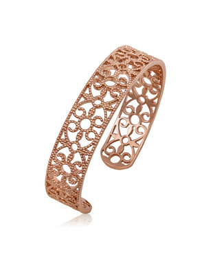 LISA NIK ROSE GOLD VERMEIL ROUND TEXTURED CUFF