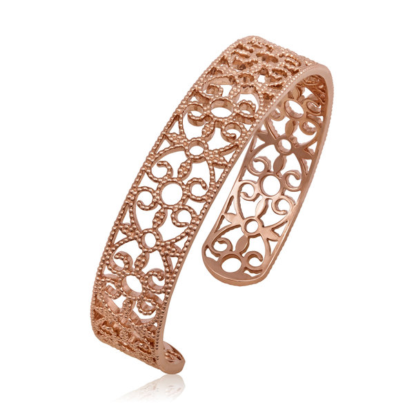 LISA NIK ROSE GOLD VERMEIL ROUND TEXTURED CUFF