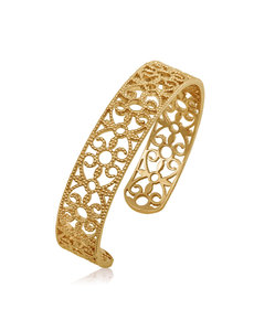 LISA NIK YELLOW GOLD VERMEIL ROUND TEXTURED CUFF