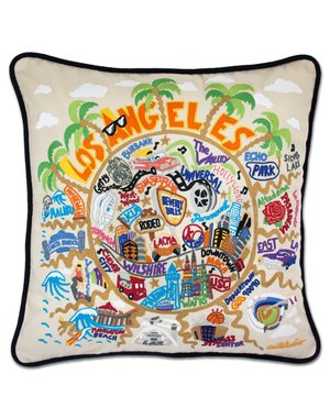 CATSTUDIO LOS ANGELES HAND EMBROIDERED PILLOW 20X20