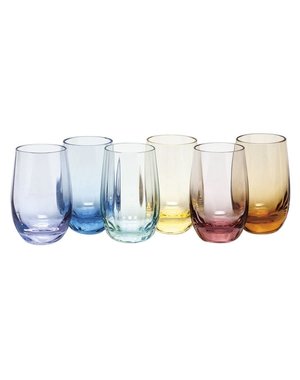 MOSER OPTIC SHOT GLASSES - MULTI SET OF 6  2.7 OZ (80 ML)