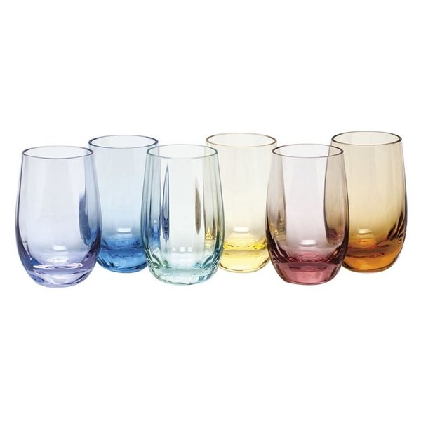 MOSER OPTIC SHOT GLASSES - MULTI SET/6  2.7 OZ 80 ML