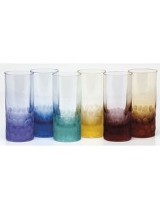 MOSER PEBBLES HIBALL: GLASSES, SET OF 6 MULTI/RAINBOW 13.5 OZ / 400 ML