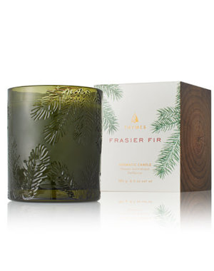 THYMES FRASIER FIR GREEN MOLDED GLASS POURED CANDLE 6.5OZ