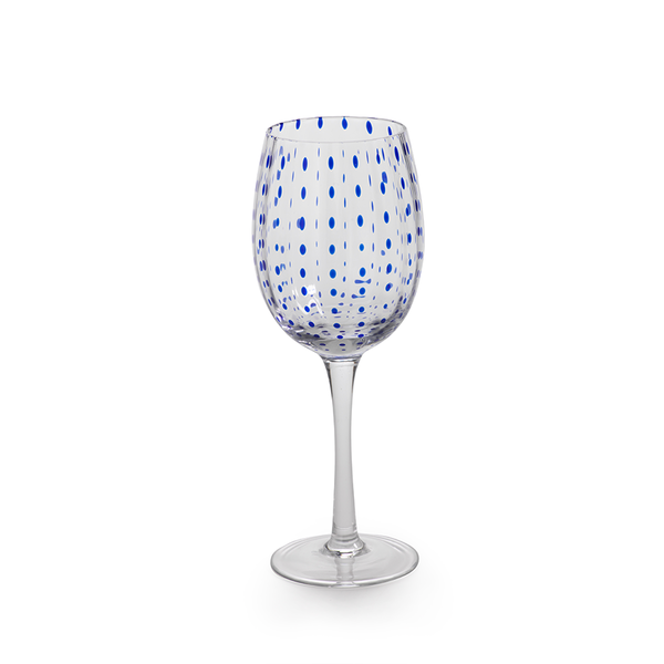 BLUE DOT WINE GLASS