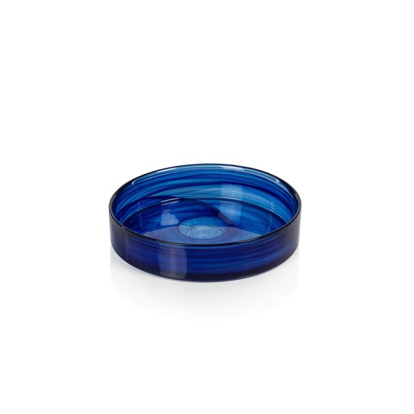 MOONBAY INDIGO BLUE ALABASTER GLASS TRAY/PLATE - SMALL