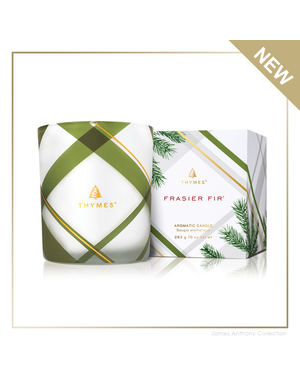 THYMES FRASIER FIR FROSTED PLAID CANDLE MEDIUM 10OZ