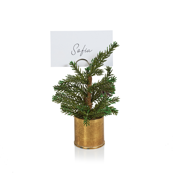 ZODAX PINE IN GOLD BUCKET PLACE CARD HOLDER
