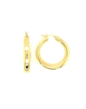 LISA NIK 18K YG ROUND HOOP EARRINGS 8.5G