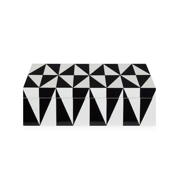 OP ART - LACQUER BOX - MEDIUM - BLACK & WHITE