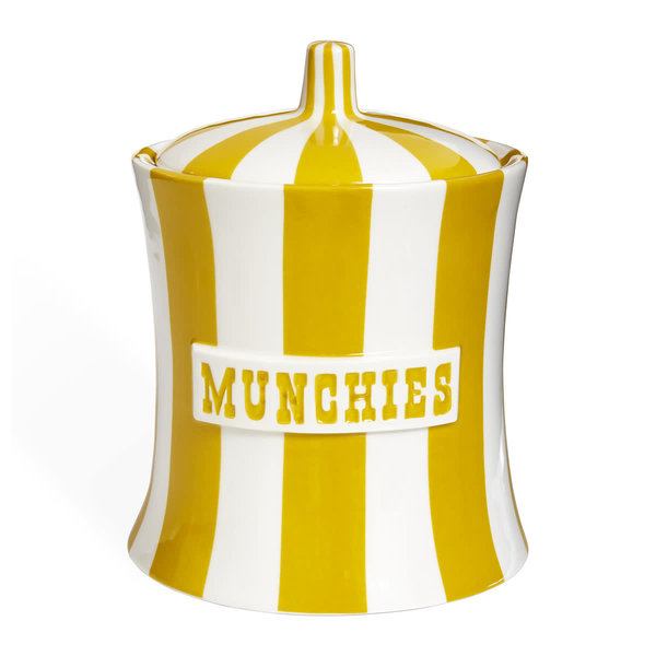 JONATHAN ADLER VICE CANISTER - MUNCHIES - YELLOW 8.75"