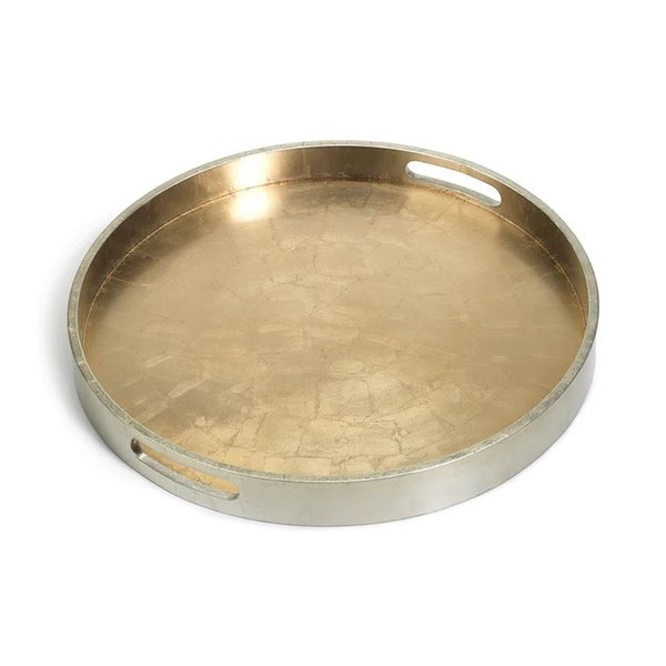 ANTIQUE GOLD & SILVER SERVING TRAY