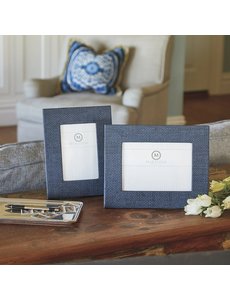  INDIGO BLUE FAUX GRASSCLOTH FRAME 4X6