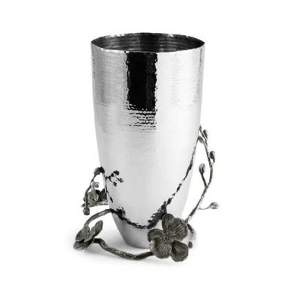 BLACK ORCHID VASE - SILVER MEDIUM