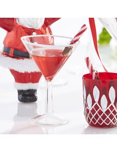  5.75" RED CHRISTMAS COCKTAIL MARTINI ORNAMENT EC