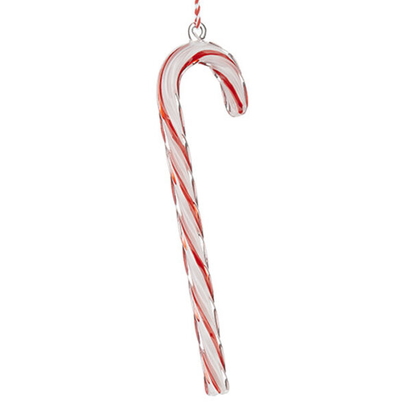 9.5" CANDY CANE GLASS ORNAMENT